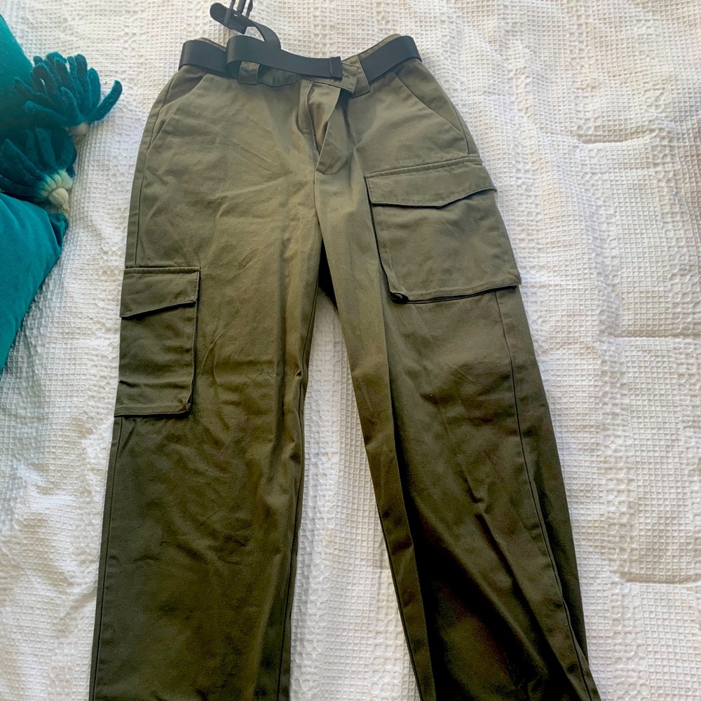 TNA green khaki cargo pants